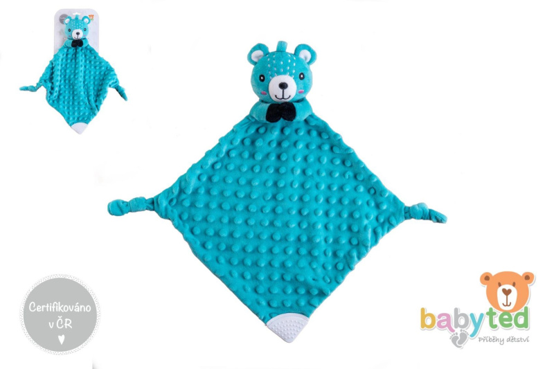 plyšový usínáček s medvídkem a kousátkem BABYTED 25 × 25 cm