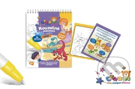 Kouzelné malování vodou – blok, 4 listy – Dinosauři