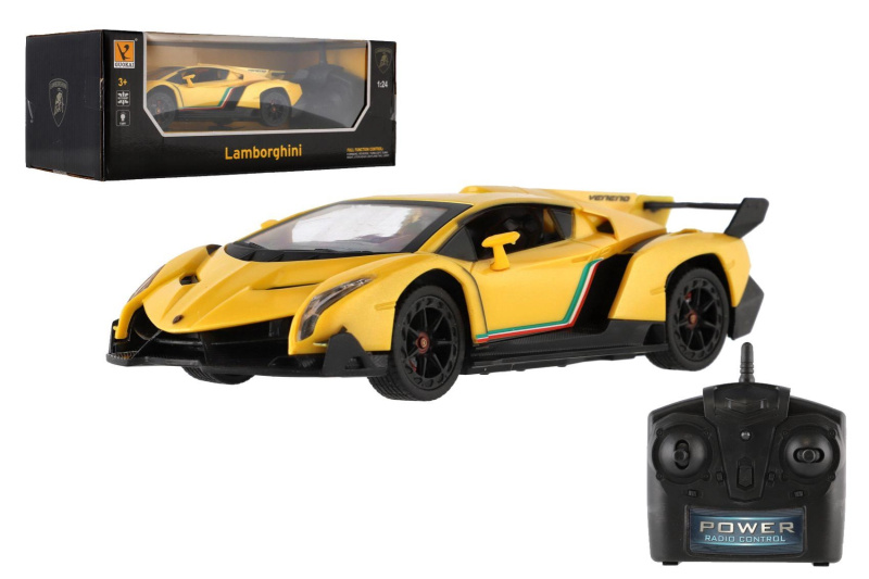 rc auto lamborghini 1:24 se světly 2,4 ghz, žluté