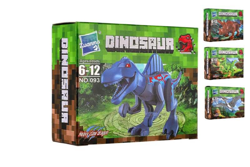 Plastová stavebnice dinosauři – mix druhů v krabičce 13 × 10 cm