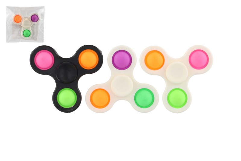 Spinner bubble pops plast 7 cm – antistresová hračka 3 barvy