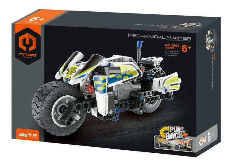 Policie Stavebnice iM.MASTER Motorka se Zpětným Natažením