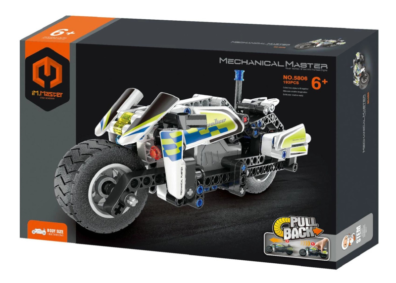 Policie Stavebnice iM.MASTER Motorka se Zpětným Natažením