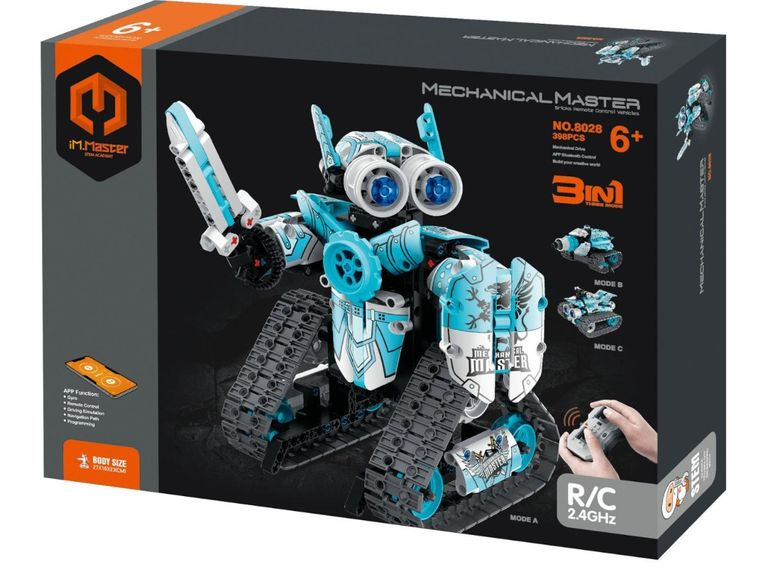 Stavebnice programovatelný robot 3v1 RC, 2,4 GHz, 398 dílků