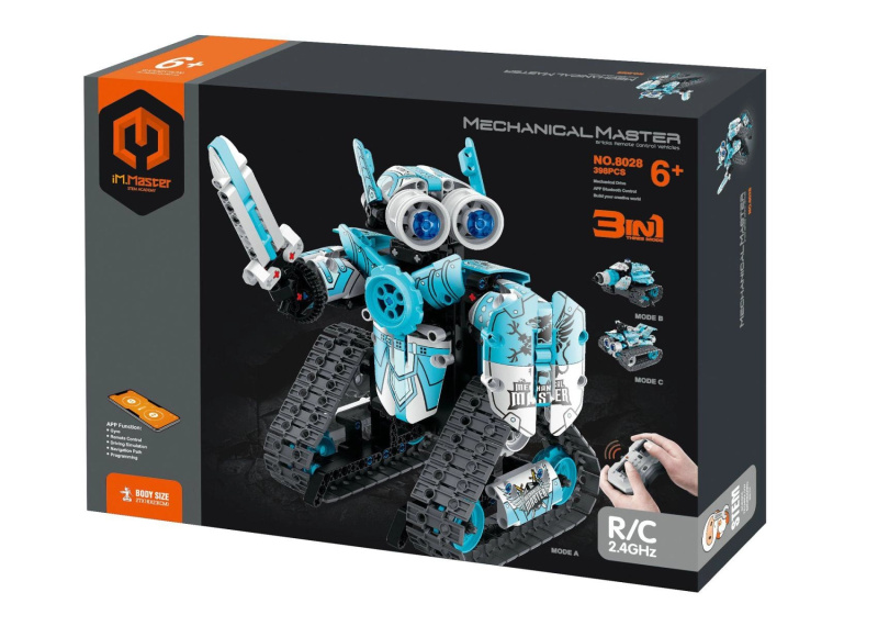 Stavebnice programovatelný robot 3v1 RC, 2,4 GHz, 398 dílků