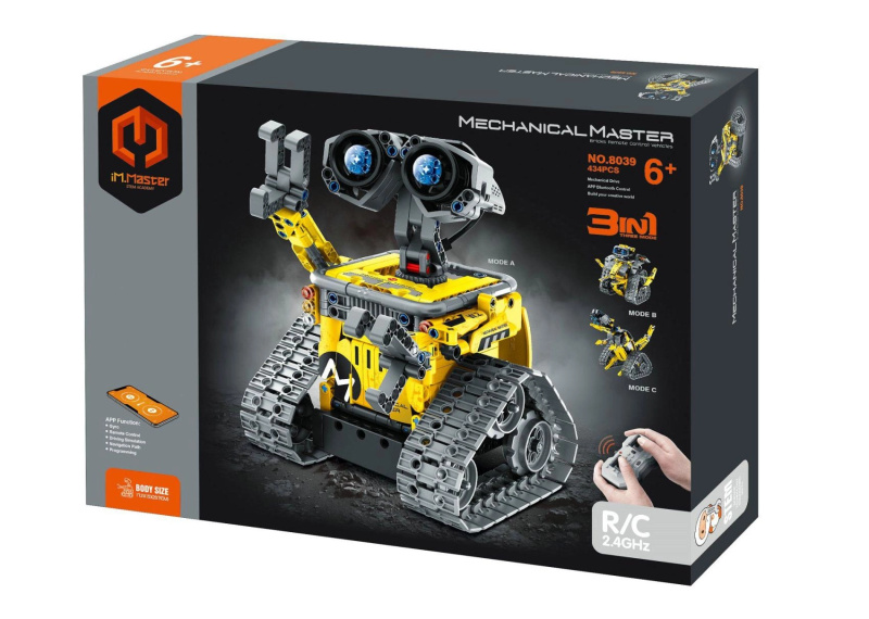 programovatelná stavebnice robota 3v1 iM.Master s RC ovládáním 2,4 GHz, 434 dílků