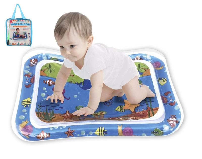 Nafukovací vodní podložka s mořskými zvířátky 65 × 48 cm s pumpičkou