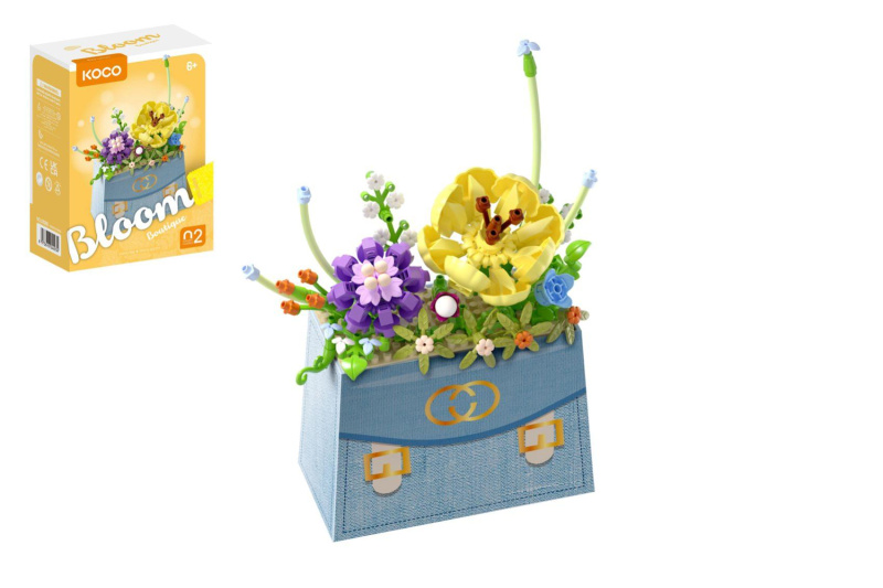 Stavebnice KOCO Bloom Boutique – květina v kabelce, 223 dílků