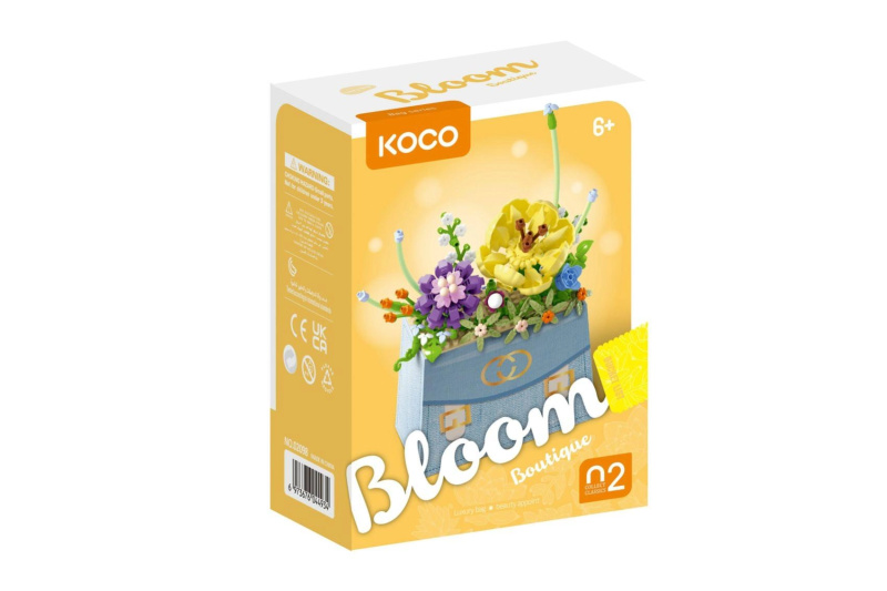 Stavebnice KOCO Bloom Boutique – květina v kabelce, 223 dílků