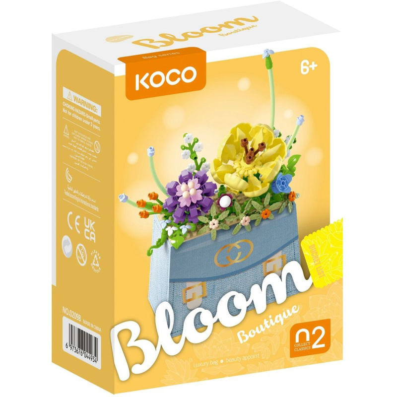Stavebnice KOCO Bloom Boutique – květina v kabelce, 223 dílků