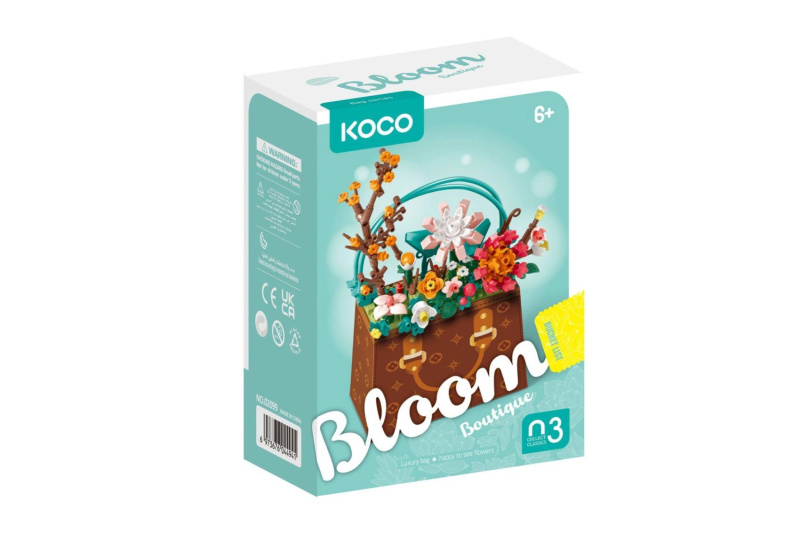 Stavebnice KOCO květina v kabelce, 267 dílků