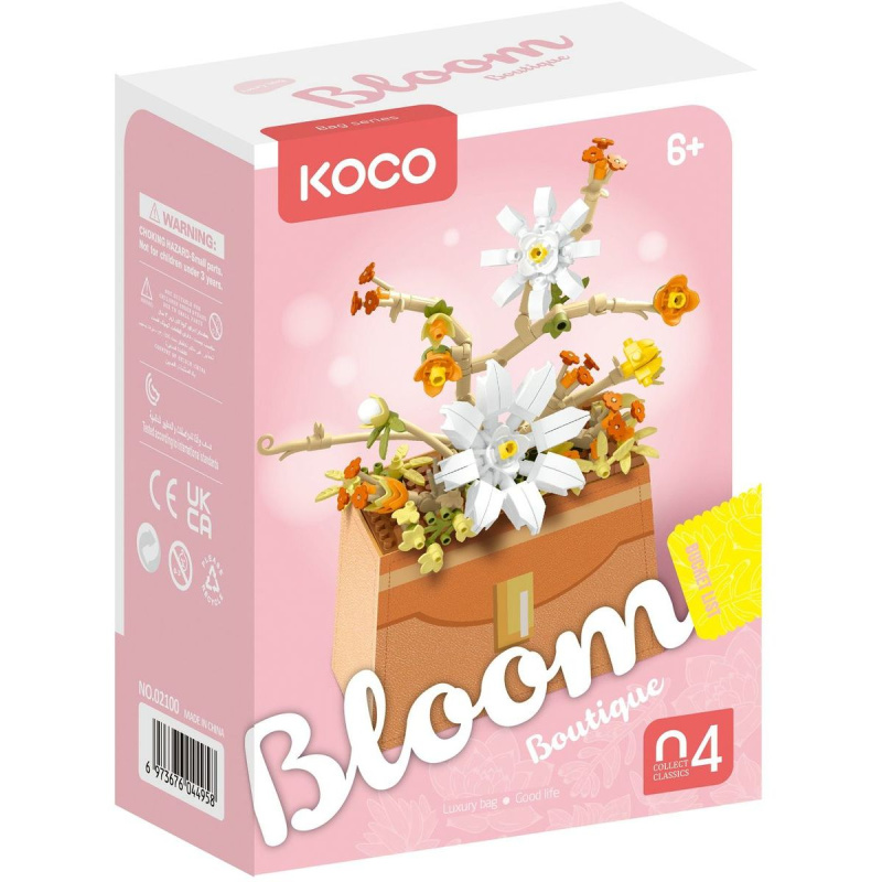 Stavebnice KOCO květina v kabelce, 232 dílků