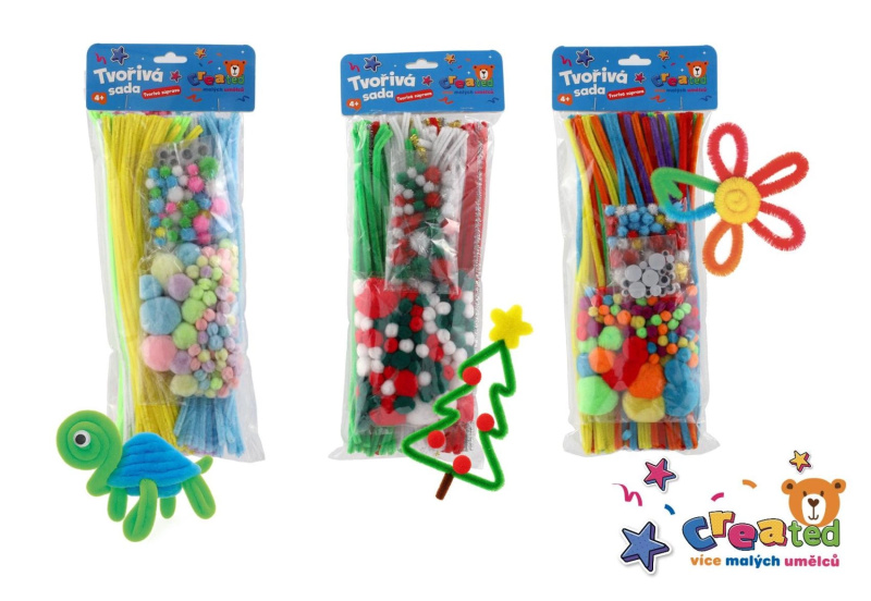 tvořivá sada pro děti – 3 druhy v sáčku 15 × 38 cm