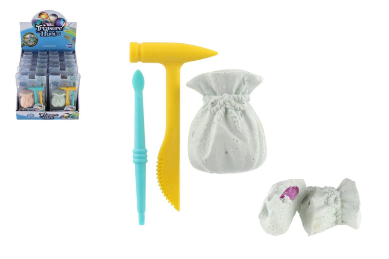 Sada na vykopávání drahokamů – 2 barvy, blister, box 12 ks