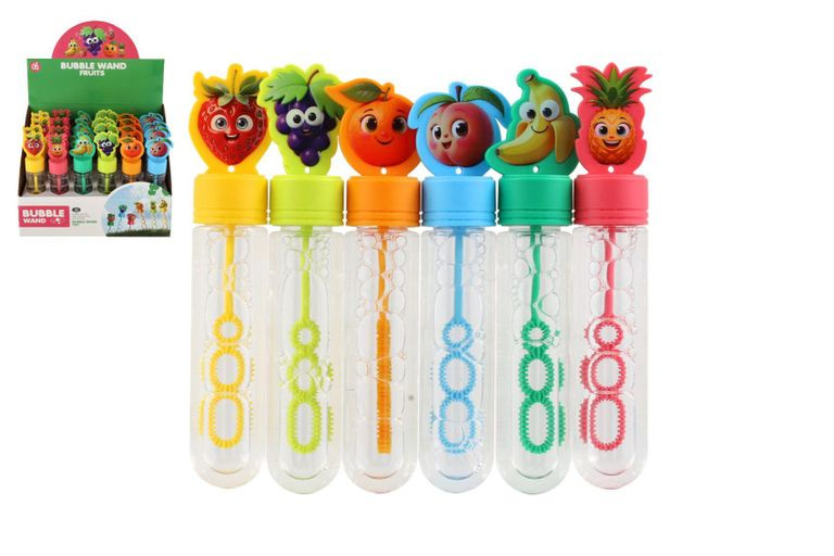 Bublifuk ovoce 15 cm – mix 6 druhů, 24 ks v boxu
