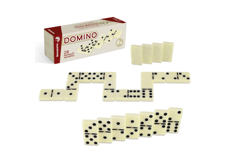 Domino společenská hra (28 kamenů) v krabičce 19 × 5 × 6,5 cm