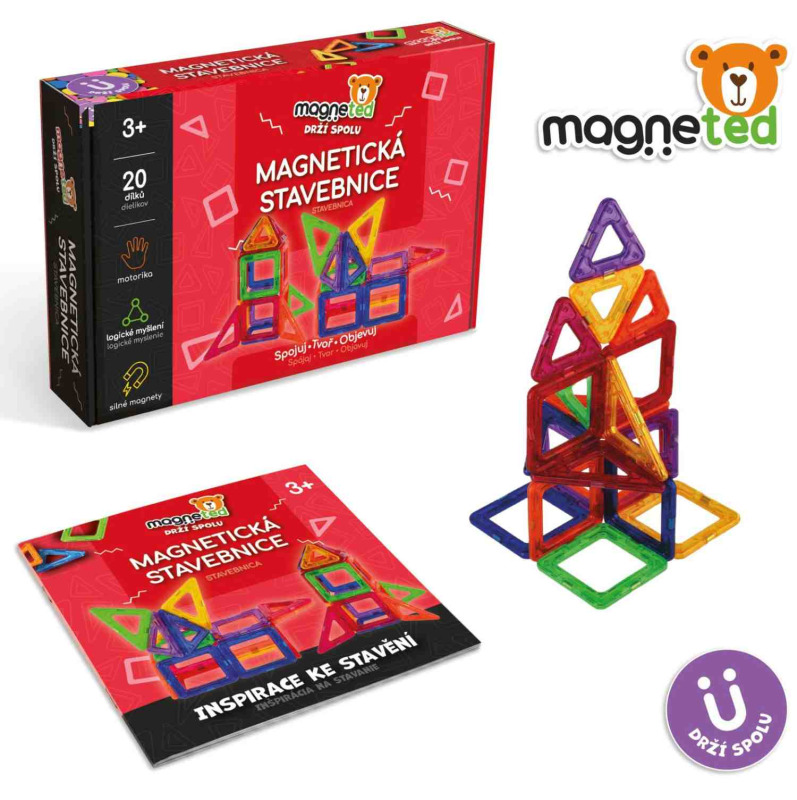 Magnetická stavebnice Magneted, 20 dílků