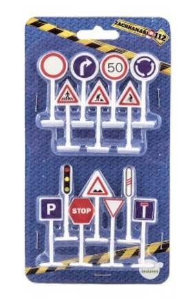 Teddies Dopravní značky 14ks plast 5,5cm na kartě