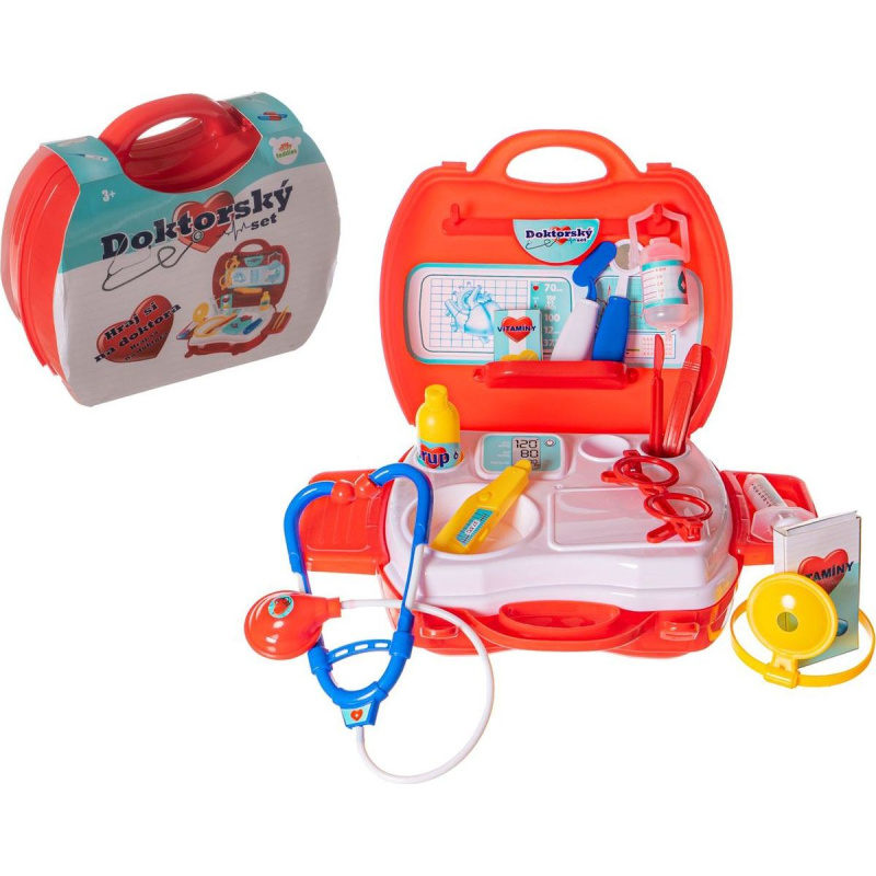 Teddies Sada doktor/lékař plast v plastovém kufříku 24x22x9cm v sáčku