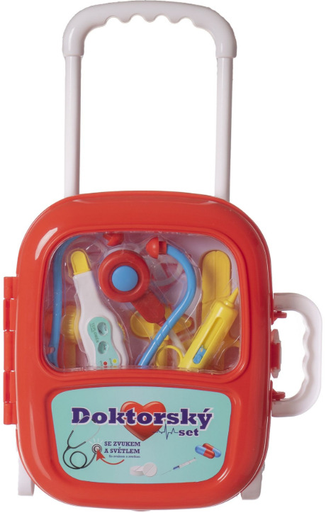 Teddies Sada doktor/lékař plast se stetoskopem na baterie v plastovém kufříku
