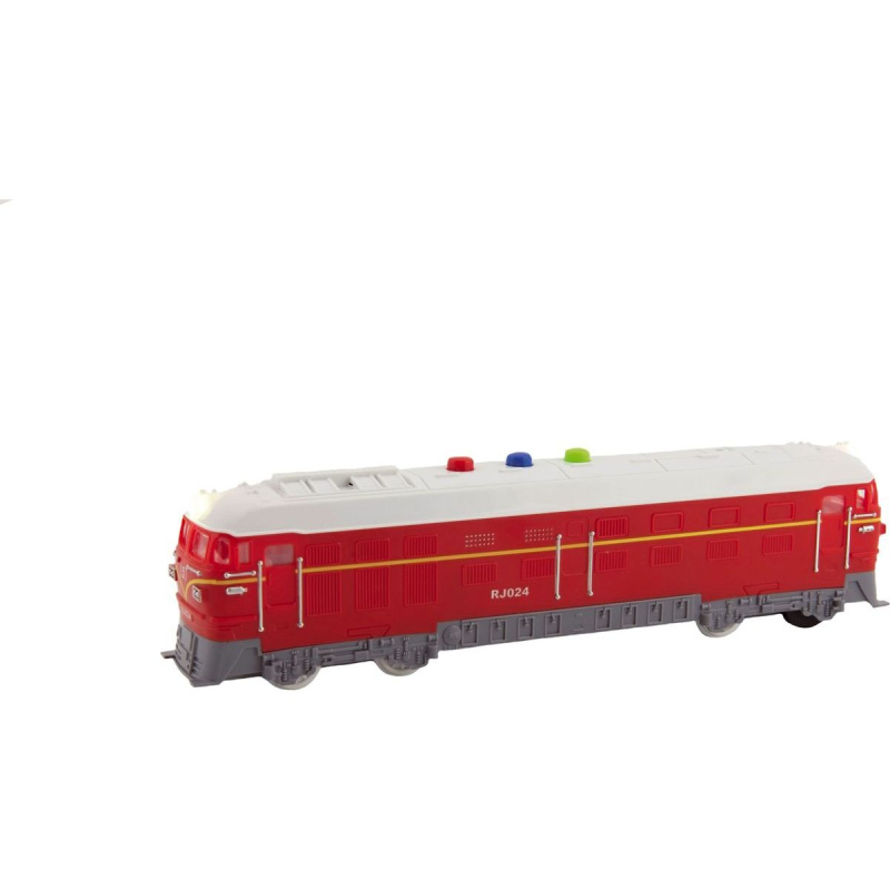 Teddies Lokomotiva/Vlak plast 23cm na baterie se zvukem se světlem 2 barvy v krabičce 27x11x8cm