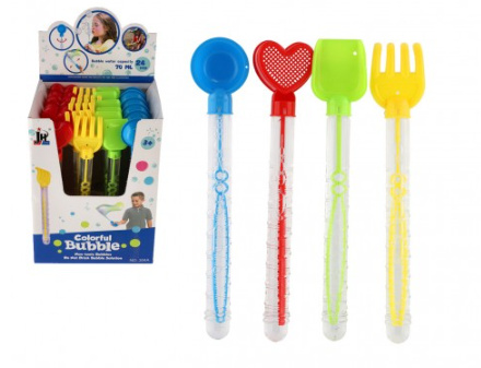 Bublifuk 70ml trubice 28cm s nářadím na písek plast 4 druhy