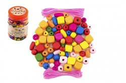 TEDDIES Korálky barevné s gumičkami cca 300 ks v plastové dóze