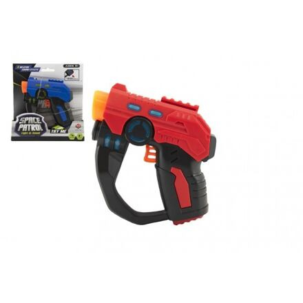 Teddies Pistole 12cm plast na baterie se světlem se zvukem, 2 barvy