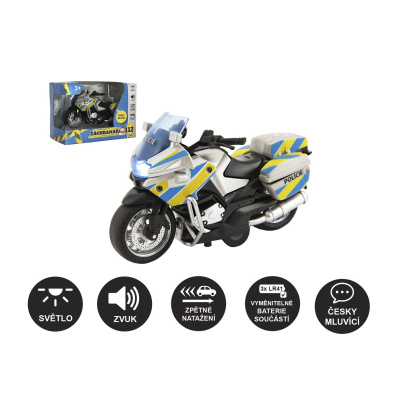 Teddies Motorka policejní 12cm kov/plast na baterie
