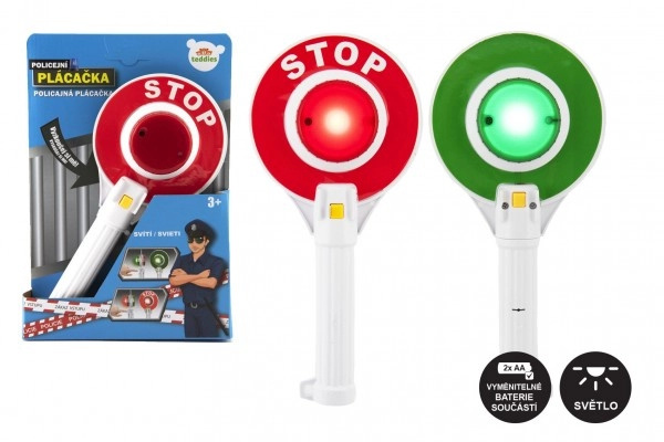 Teddies Policejní plácačka plast 23cm na baterie se světlem