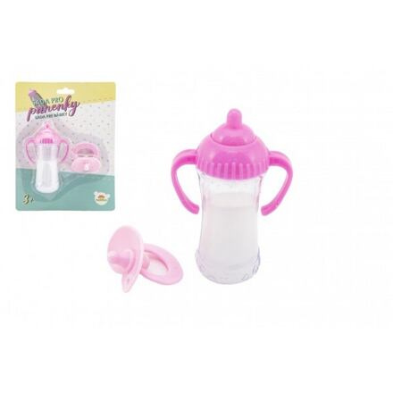 Teddies Sada pro panenky plast lahvička dudlík na kartě 15x21x5cm
