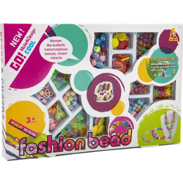 Korálky plastové barevné se šňůrkou