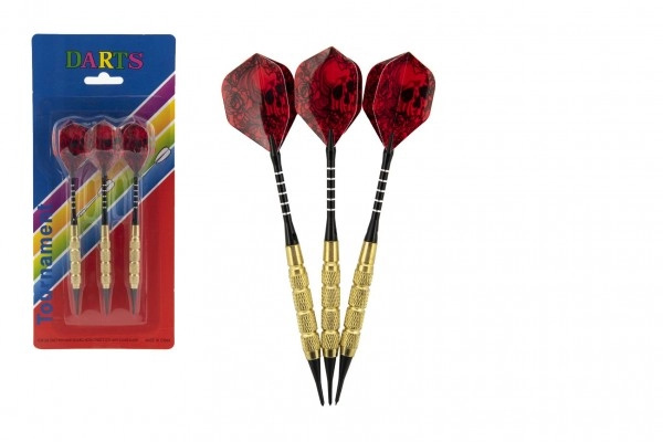 Teddies Házecí 3ks kov plast 15cm s lebkou plastový hrot