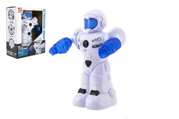 Teddies Robot jezdící plast 26cm EN mluvící na baterie se světlem se zvukem v krabici 22x28x11cm