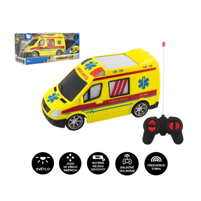 Teddies Auto RC ambulance plast 20cm na dálkové ovládání