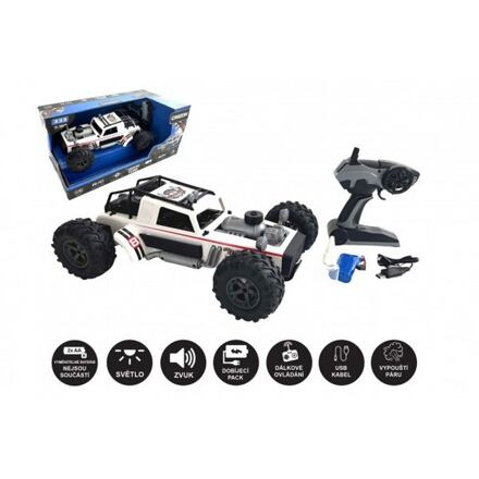 Auto RC bílé vypouštějící páru