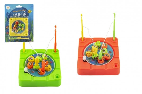 Teddies Hra ryby rybář magnetická plast 10 x 10 cm na natažení 3 barvy