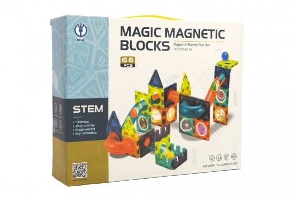 Teddies Magnetická stavebnice 66ks