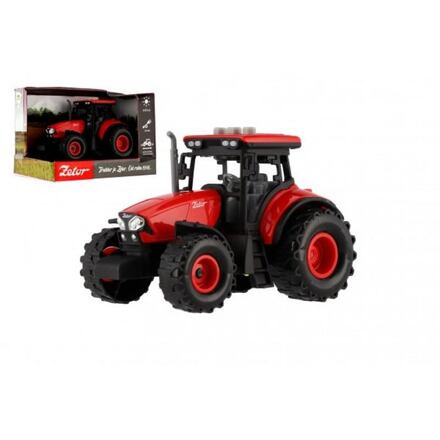 Teddies Traktor Zetor plast 9x14cm na setrvačník na bat. se světlem se zvukem v krabici 18x12x105cm