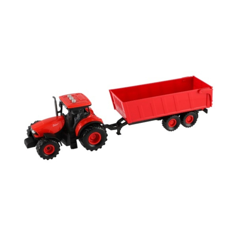 Teddies Traktor Zetor s valníkem plast 36cm na setrvačník na bat. se světlem se zvukem v krabici 39x13x13cm