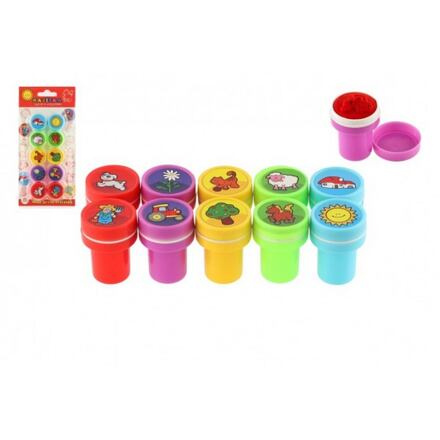 Teddies Razítka samotiskací Moje první zvířátka plast 10ks 2 5x4cm na kartě