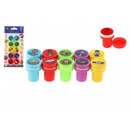 Teddies Razítka samotiskací Moje první auta plast 10ks 2 5x4cm na kartě