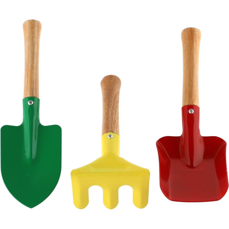 Teddies nářadí zahradní dětské 3ks kov dřevo 15/21cm