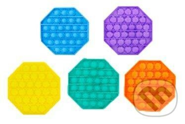 TEDDIES Bubble pops - Praskající bubliny silikon antistresová spol. hra 5 barev osmihran 12x12cm v s