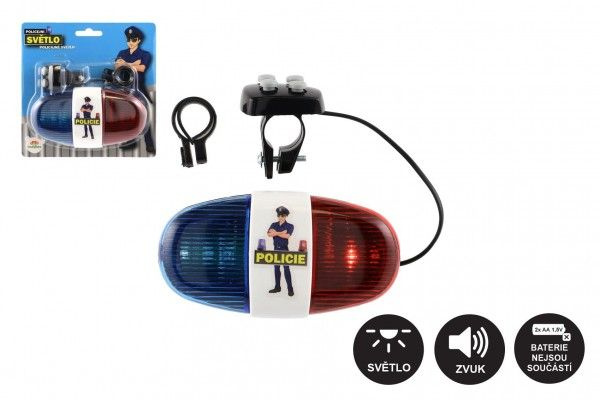 Teddies Světlo policejní na kolo plast 13x7cm na baterie se světlem zvukem na kartě