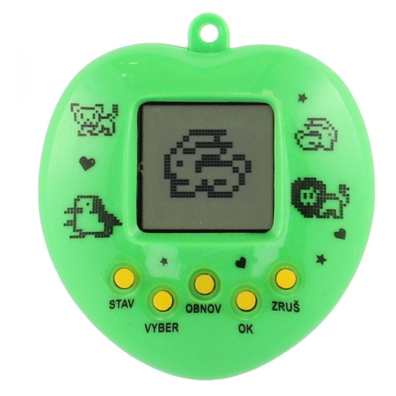 Přívěsek na klíče Teddies Zvířátko elektronické se šňůrkou plast 5x6cm na bat 3 barvy se zvukem na kartě 10,5x15x2cm