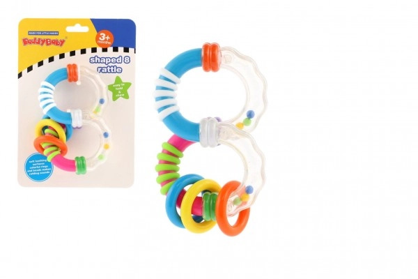Teddies chrastítko/kousátko ve tvaru 8 plast 12cm