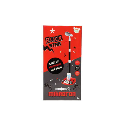 Mikrofon karaoke ROCK STAR plast na baterie se světlem se zvukem v krabici 23x45x8cm