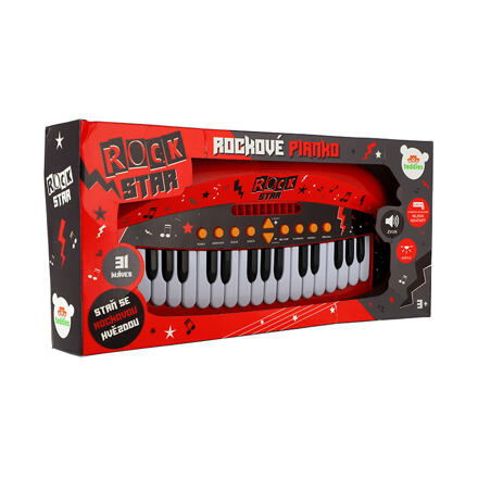 Teddies Pianko ROCK STAR 31 kláves plast 46cm na baterie se zvukem světlem