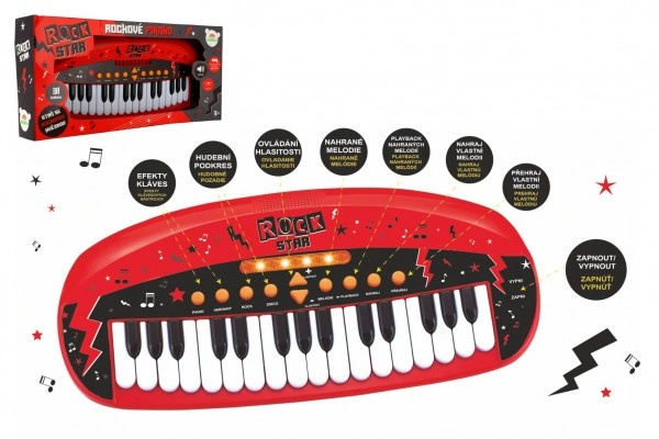 Teddies Pianko ROCK STAR 31 kláves plast 46cm na baterie se zvukem světlem